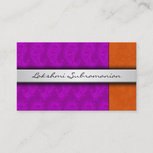 India Paisley Peacocks Business Cards Visitenkarte