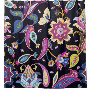 India Paisley Seamless Blumen Ornament Duschvorhang