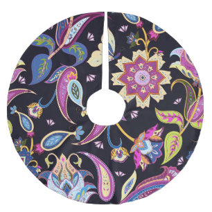 India Paisley Seamless Blumen Ornament Polyester Weihnachtsbaumdecke