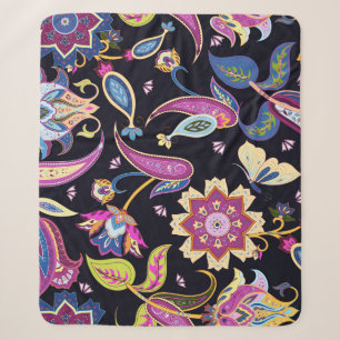 India Paisley Seamless Blumen Ornament Sherpadecke
