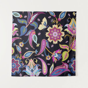 India Paisley Seamless Blumen Ornament Wandteppich