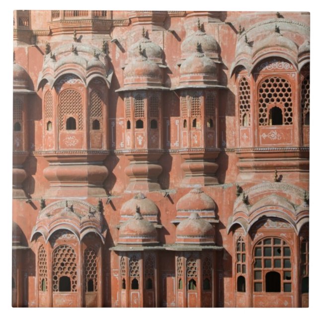 INDIA, Rajasthan, Jaipur: Hawa Mahal (Palast Fliese (Vorderseite)