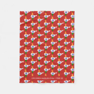 INDIA Scripture Christliche LIEBE deckt Rot ab Fleecedecke