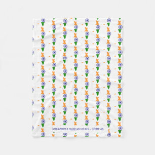 INDIA Scripture Christliche LIEBE deckt White ab Fleecedecke