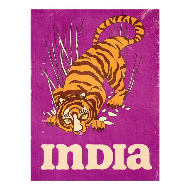 India Tiger Vintage travel poster (Vorne)