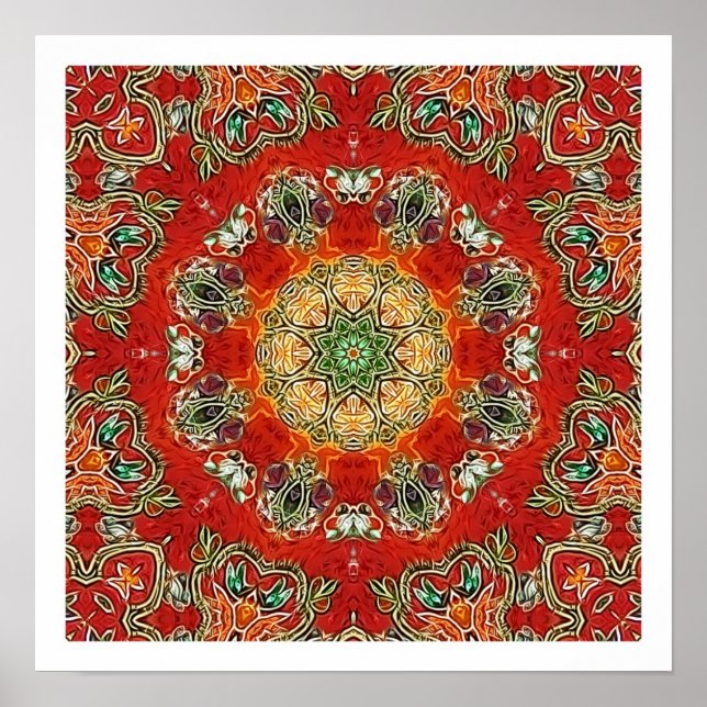 India Tile Mandala Poster (Vorne)