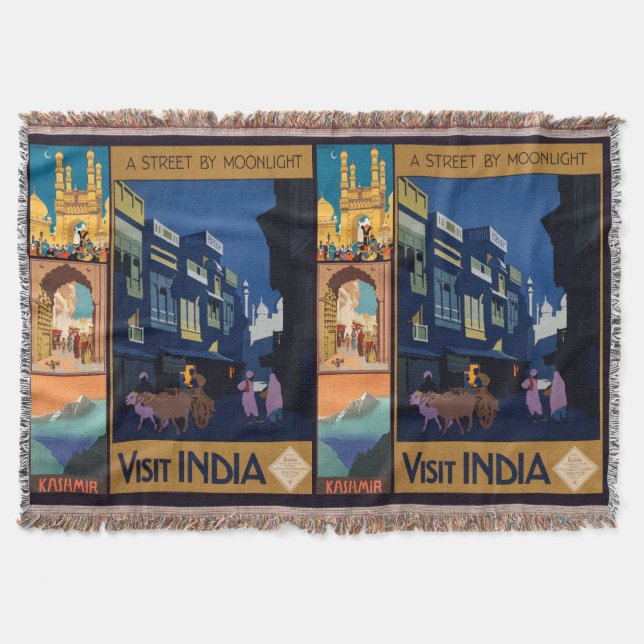India Travel Poster Collage Floor Decke (Vorderseite)