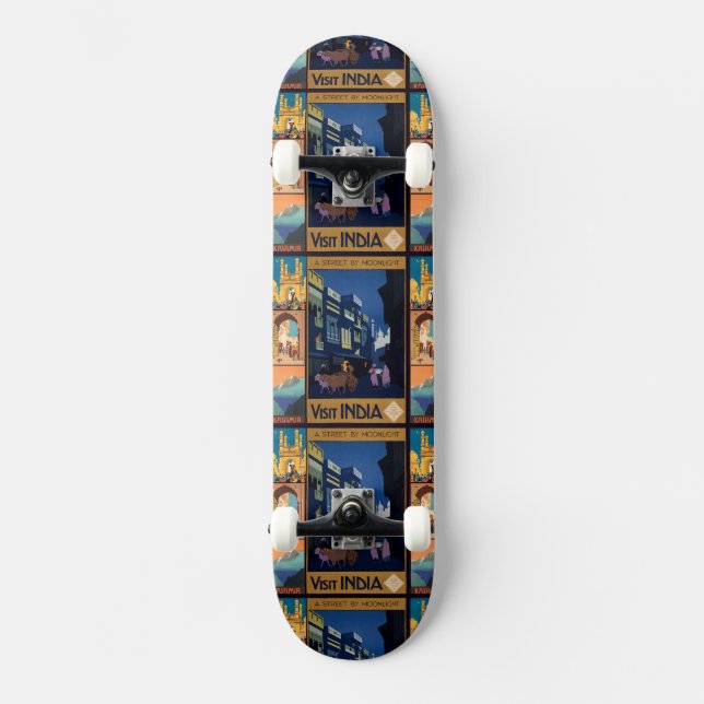 India Travel Poster Collage Skateboards