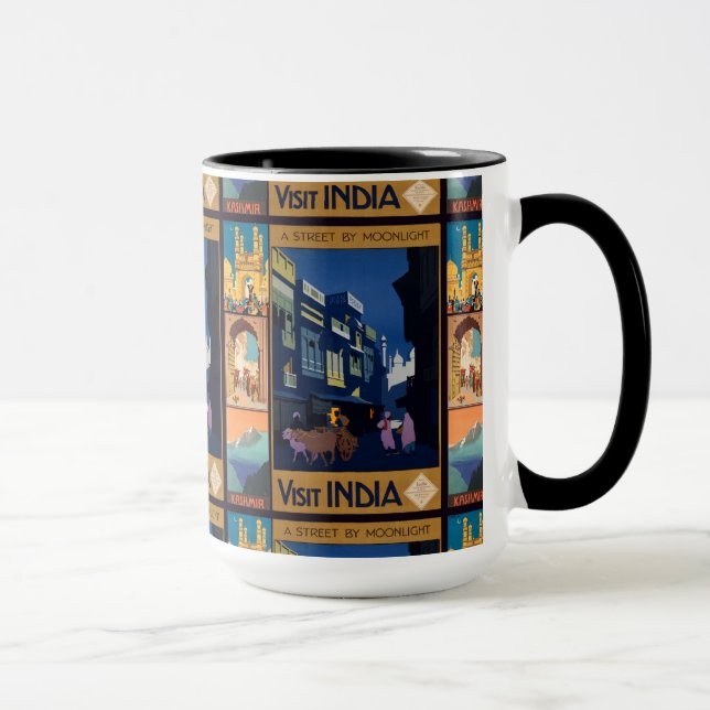India Travel Poster Collage Tasse (Rechts)