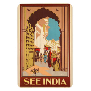 India Travel Poster Magnet