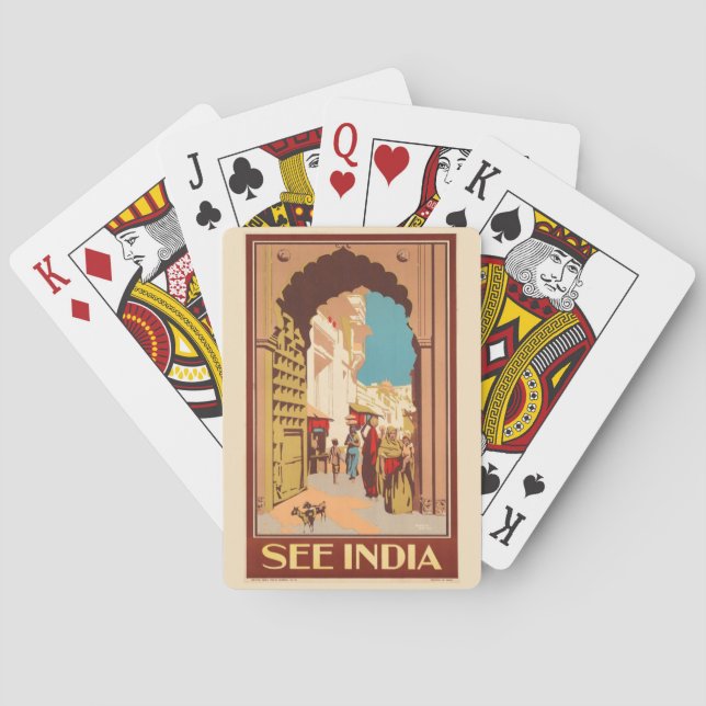 India Travel Poster Spielkarten (Rückseite)