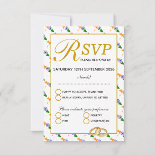 INDIA - UAWG-Antwortkarte für Hochzeiten RSVP Karte