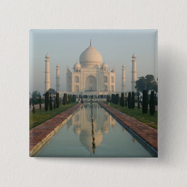 INDIA, Uttar Pradesh, Agra: Taj Mahal, Morgen Button (Vorderseite)