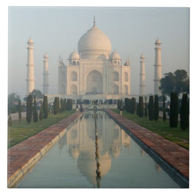 INDIA, Uttar Pradesh, Agra: Taj Mahal, Morgen Fliese (Vorderseite)