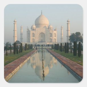 INDIA, Uttar Pradesh, Agra: Taj Mahal, Morgen Quadratischer Aufkleber