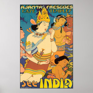 India Vintage Travel Poster