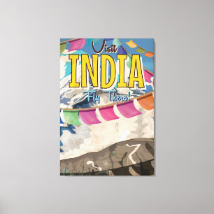 India Vintage Travel Poster Leinwanddruck