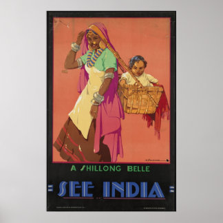 India Vintage Travel Poster und Retro Prints