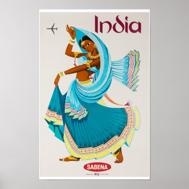 India Vintage Travel Poster wiederhergestellt (Vorne)