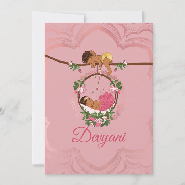 Indian Baby Girl being Wunde von Ganesha Ankündigung (Vorderseite)