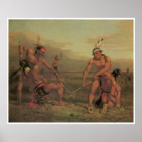 Indian Ball Game, 1843, American West Painting