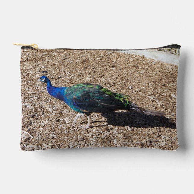 Indian Blue Peafowl zipper bag Zubehörtasche (Vorderseite)