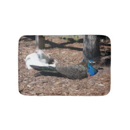 Indian Blue & White Pheasants bathmat Badematte