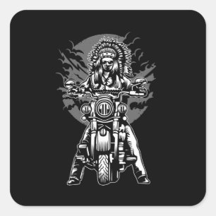 Indian Chief Motorrad Quadratischer Aufkleber