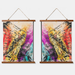 Indian Chief Profil Duo Wandteppich Mit Holzrahmen