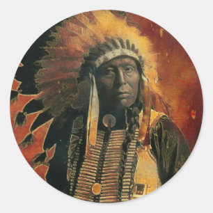 Indian_Chief Runder Aufkleber