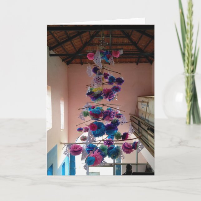 Indian Christmas Tree Card Feiertagskarte (Vorderseite)