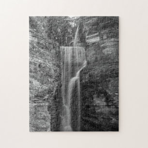 Indian Cliff Falls Grayscale Puzzle