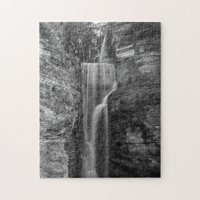 Indian Cliff Falls Grayscale Puzzle (Vertikal)