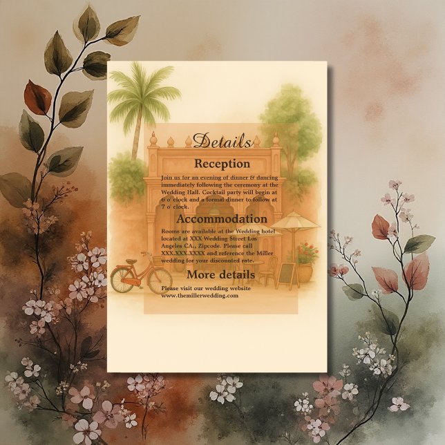 Indian Courtyard Hochzeit in Urlaubsort Escape Begleitkarte (Von Creator hochgeladen)