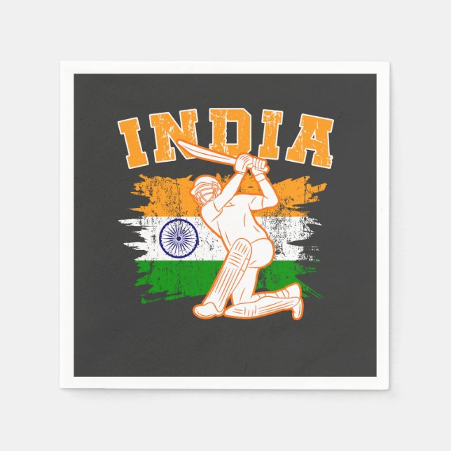 Indian Cricket Player Serviette (Vorderseite)