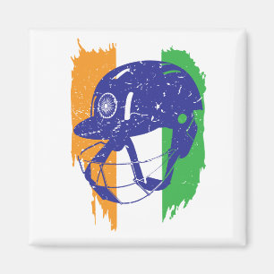 Indian Cricket Team Helmet T - Shirt Fans Jersey Magnet