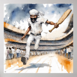 Indian Cricketer - ArchivCricket Print Poster