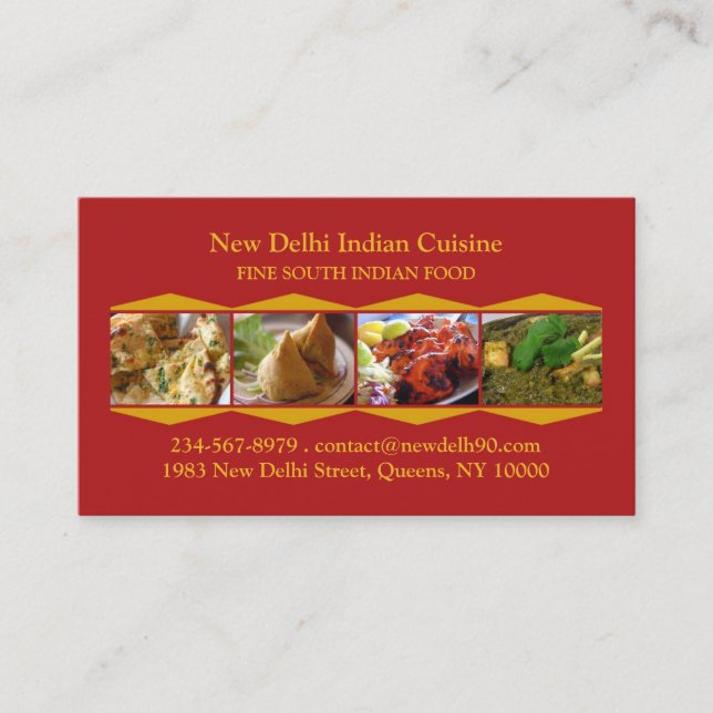Indian Cuisine Business Card Visitenkarte (Vorderseite)