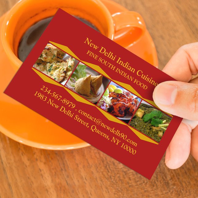 Indian Cuisine Business Card Visitenkarte (Von Creator hochgeladen)