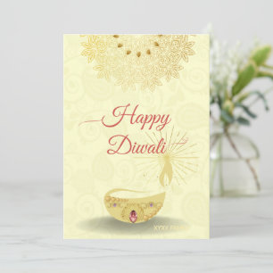 Indian Diwali Festive Diya mit Mandala Feiertagskarte