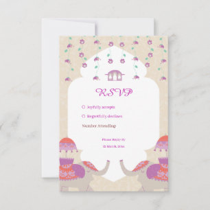 Indian Elegance Hochzeit RSVP Karte