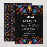 Indian Elephant Floral Black Brautparty