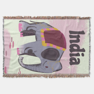 Indian Elephant Vintage Reiseplakat drucken. Decke