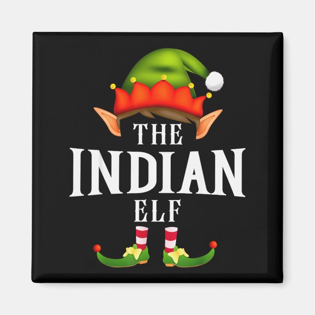 Indian Elf Group Funny Christmas Pajama Party  Magnet (Vorne)
