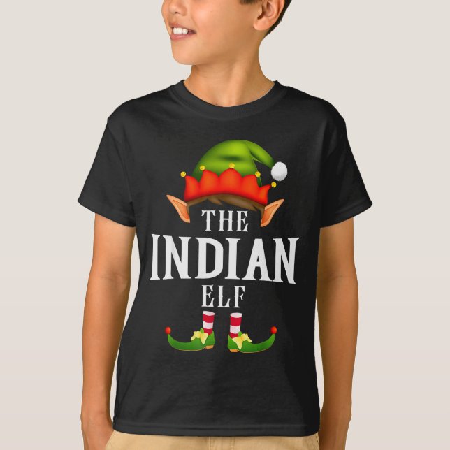 Indian Elf Group Funny Christmas Pajama Party  T-Shirt (Vorderseite)