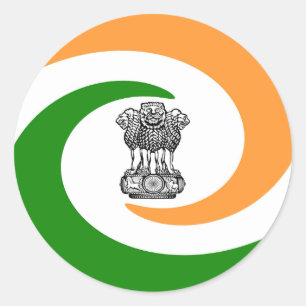 Indian flag runder aufkleber