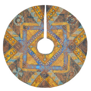 Indian Floral Paisley: Ethnische Medallion. Polyester Weihnachtsbaumdecke