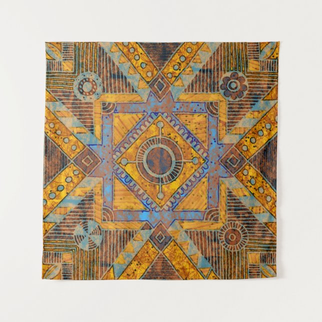 Indian Floral Paisley: Ethnische Medallion. Wandteppich (Vorderseite)