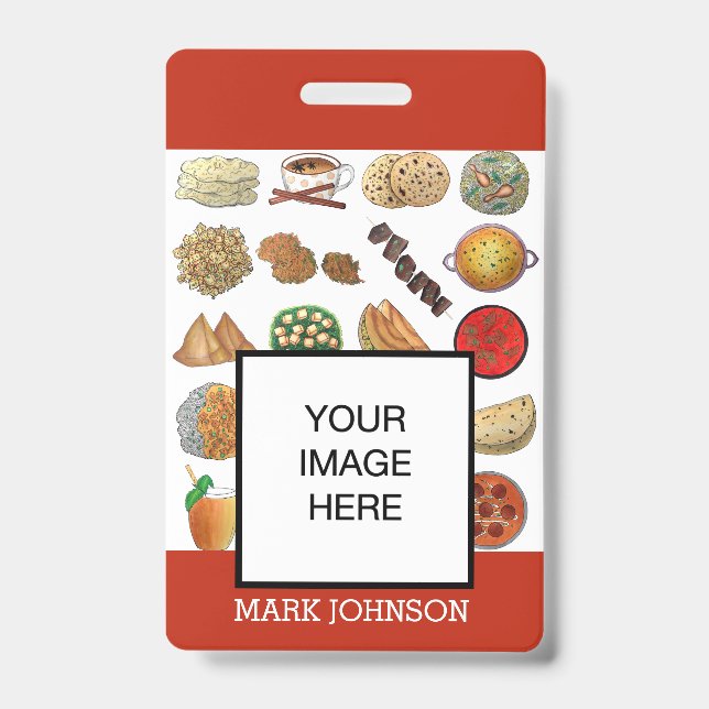 Indian Food Cuisine Café Restaurant Koch Server Ausweis (Vorderseite)