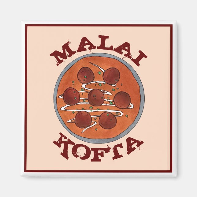 Indian Food Cuisine Malai Kofta Vegetarian Disc Magnet (Vorne)
